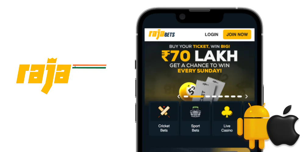 Rajabets mobile app for Android and iOS for Indian players